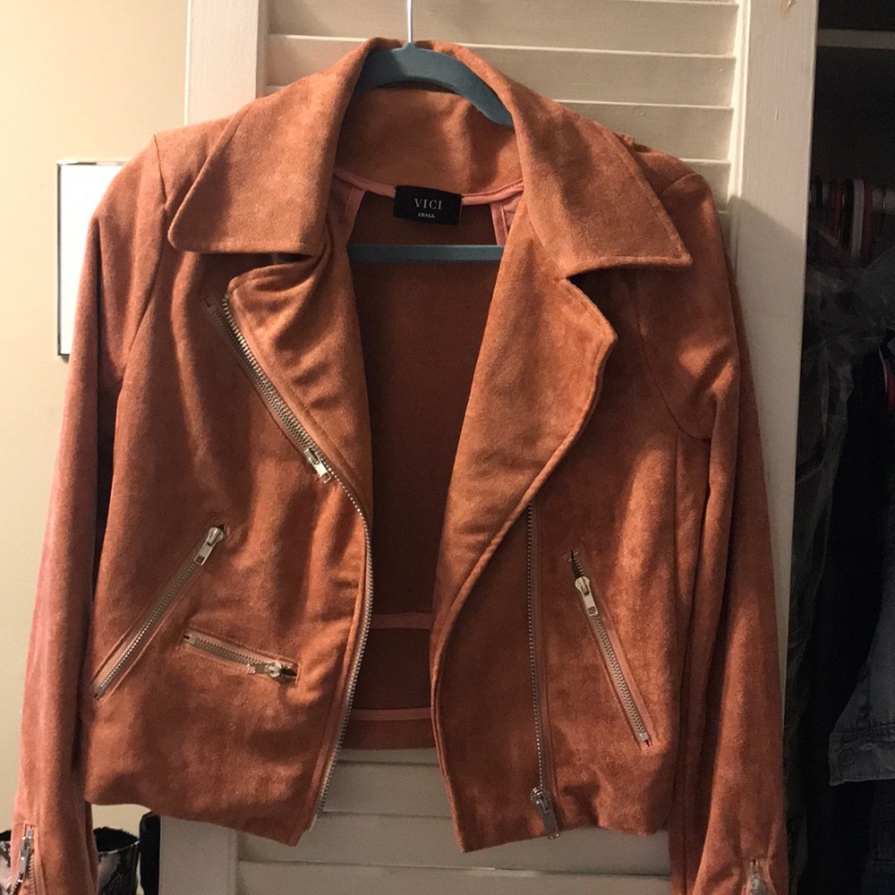Vici coral suede jacket size small
